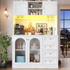 Tall Kitchen Pantry Cupboard, Storage Cabinet for Home Living Dining Room, White