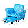 Cute Cloud Star Kids Children Armchair Mini Seat Wood w/ Footrest Padding