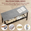 4-Pcs Dining Table Set with 2 Chairs & Bench,Space-Saving Design w/ Storage Rack