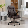 PU Leather Office Desk Chair with Thick Cushion, Brown