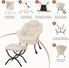 Comfy Armchair with Footstool, Lazy Chair with Footstool Accent Sofa Chair