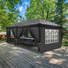 6m x 3m Garden Heavy Duty Pop Up Gazebo Marquee Party Tent Wedding Canopy Black