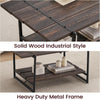 40''Coffee Table with Storage Shelf,Rustic Farmhouse Sofa Table for Small Spaces