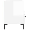 TV Cabinet in High Gloss White Engineered Wood with Legs, Spacious E9I2