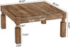 Square Wood Coffee Table, 39-Inch Farmhouse Accent Center Table for Living Room