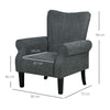 Upholstered Modern Accent Chair, Armchair with Wood Legs, Grey