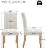 Set of 2 Modern Fabric Upholstered Dining Chairs, Curved Backrest+Solid Wood Leg