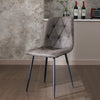 4X Dining Chairs Set Faux Suede Leather Padded Seat Metal Leg Kitchen