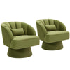 360° Swivel Accent Chair Upholstered Barrel Chair w/Striped Backrest Living Room