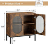 83cm 2 Door Rattan Buffet Cabinet Sideboard Storage Cupboard w/ Adjustable Shelf