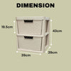 Large Rattan Drawer Storage Unit 2/3/4 Drawers Units Bedroom Office Desktop Draw