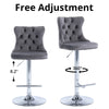Velvet Swivel Bar Stools Set of 2 Swivel Kitchen Barstools Bar Chairs Grey Black