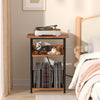 Record Player Stand 3 Tier Side Table Vinyl Record Storage up to 100 Albums End