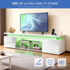 185cm High Gloss TV Stand Cabinet with Power Outlets & RGB LED Light & 2 Dmiqerl