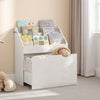 Kids Bookshelf Toy Organiser with Storage Drawer Mobile Children Bookcase White