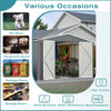 Garden Shed 10X12FT Metal Apex Roof Free Foundation Storage House Grey