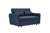 Sofa Bed Pull Out 2-Seater Double Linen Blend Metal Frame Guest Bed | Navy Blue
