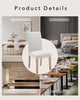 Set of 2 Modern Fabric Upholstered Dining Chairs, Curved Backrest+Solid Wood Leg