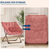 Folding Saucer Foldable Moon Chair Camping Outdoor Soft Padded Seat No Assembly