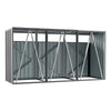 Dark Grey Galvanized Steel Outdoor Storage Shed with Multiple Doors