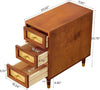 Solid Wood End Table with 3 Drawers, Narrow Sofa Side Table for Living Room