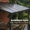 3.4 x 3 m Lean-to Pergola, Wall-Mounted Hardtop Gazebo with Polycarbonate Roof
