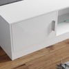 150cm White High Gloss TV Stand Cabinet TV Unit with LED Lights Storage Doors