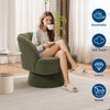 360° Swivel Accent Chair Upholstered Barrel Chair w/Striped Backrest Living Room