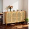 Wooden Buffet Sideboard Rattan Storage Cabinet Display Organiser Cupboard 2 Door