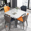 Rectangular Marble Dining Table 4-6 Seaters Black Metal Legs Kitchen Furniture