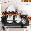 2 Tier Dish Drainer Rack Cutlery Holder Plate Rack with Drip Tray Oldjufxesxfgzd