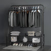 Heavy Duty Metal Double Rail Clothes Garment Hanging Rack Shelf Display Stand UK