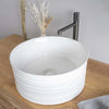 Bathroom Counter Top Ceramic Wash Basin Cloakroom Gloss Sink Round Gloss White