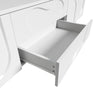 Minimalist White TV Cabinet 180cm with Doors, Storage Drawers & Solid Wood Legs