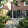 Garden Shed Metal Storage Grey Garden Universe 8ft x 8ft Inc Base Frame GS8-8AN