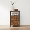 Bedside Table, Sofa Table, Nightstand with 2 Drawers, Industrial LET521B01