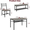 Dining Table Set for 4,Rectangular Table with Upholstered Chairs& Storage Benche