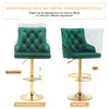2x Breakfast Bar Stools Velvet Kitchen Counter Chair Lift Chrome Base Pub Restur