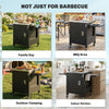 Outdoor Grill Cart with Stainless Steel Tabletop, BBQ Table with a Cabinet