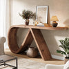 145cm Solid Wood Console Table Long Farmhouse Narrow Entryway Table for Hallway