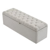 Storage Ottoman Bench, 135 cm Foot Rest Stool, End of Bed Bench for Bedroom Grey