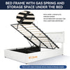 LED OTTOMAN STORAGE PANEL WHITE FABRIC UPHOLSTERED DOUBLE BED FRAME Iwzcvvcjhewl