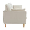 DUSK Shoreditch 3 Seater Pocket Sprung Sofa Natural Beige & Wooden Legs