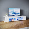 135 160 180cm High Gloss White TV Stand Cabinet Storage Shelves with LED Lights