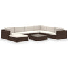 Outdoor Lounge Set 24 Pieces Poly Rattan Garden Sofa Seat Brown/Black