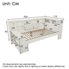 Wooden Daybed 3ft Single Bed w/ Charging Headboard & Bookcase Footboard, White