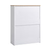 White 2 Drawers Shoe Rack Footwear Storage Hallway Cabinet Organiser Cupboard