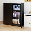 Metal Storage Cabinet with 2 Lockable Doors-Black