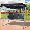 3 Seater Swing Bench Chair Garden Outdoor Lounge Hanging Metal Canopy Black