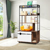 Hidden Litter Box Enclosure with Storage Rack & Cat Scratching Post Wood 4-Tier